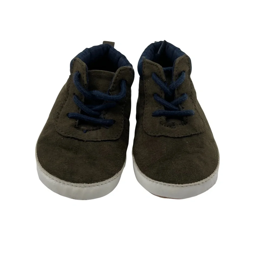 Old Navy Baby Green Blue Crib Slip On Sneakers Size 6-12 Months